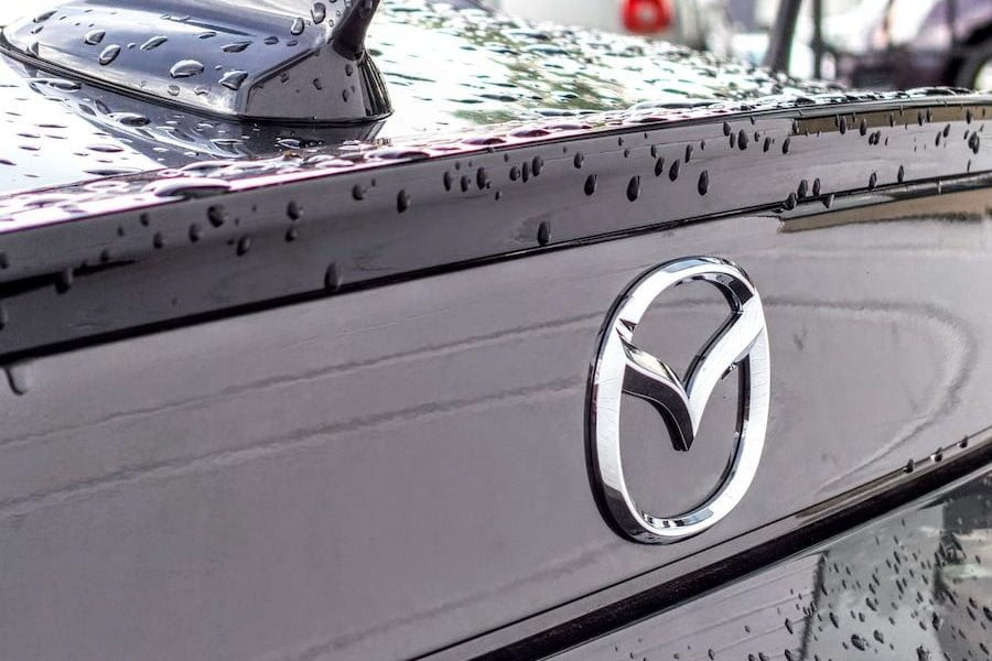 silver Mazda emblem